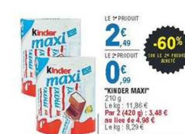 Kinder Maxi -60% De Réduction Immédiate