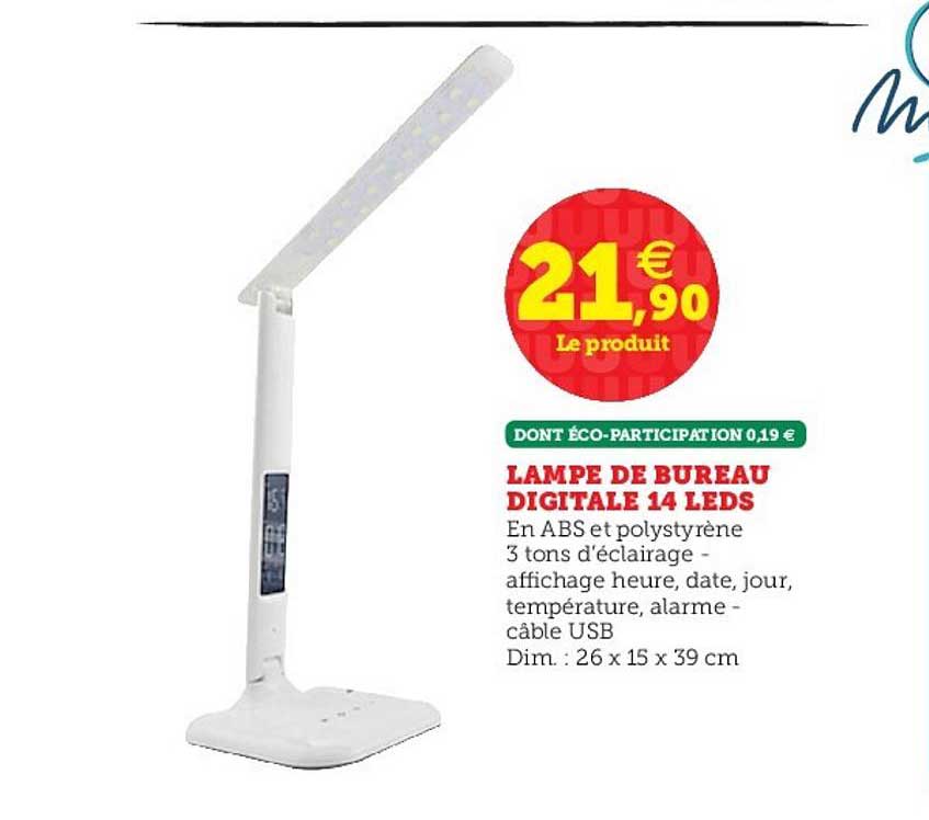 lampe de bureau digitale 14 leds