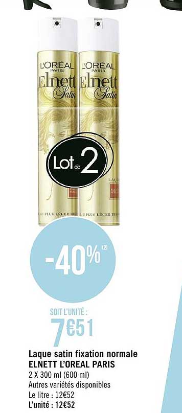 laque satin fixation normale elnett l oreal