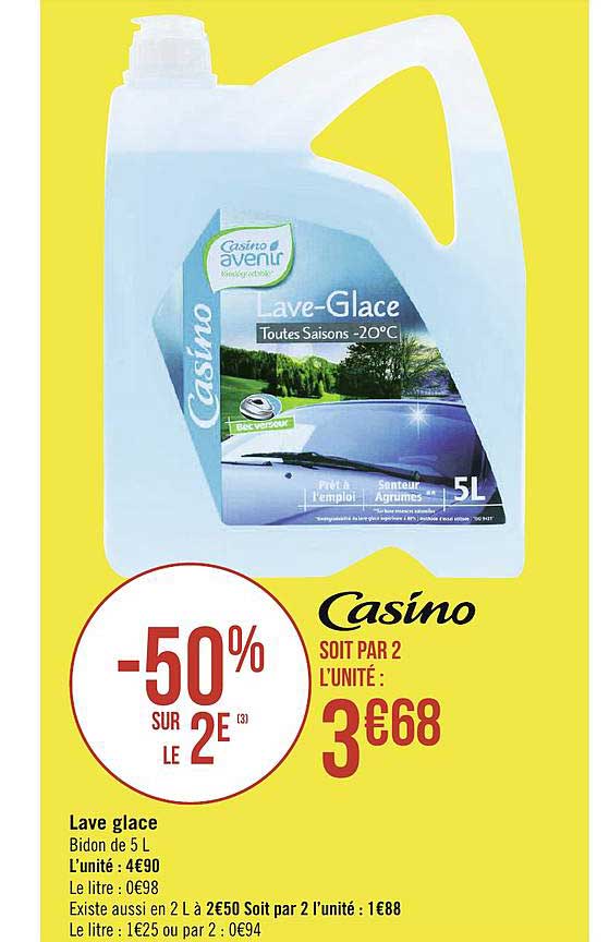 lave glace casino -50% sur le 2e
