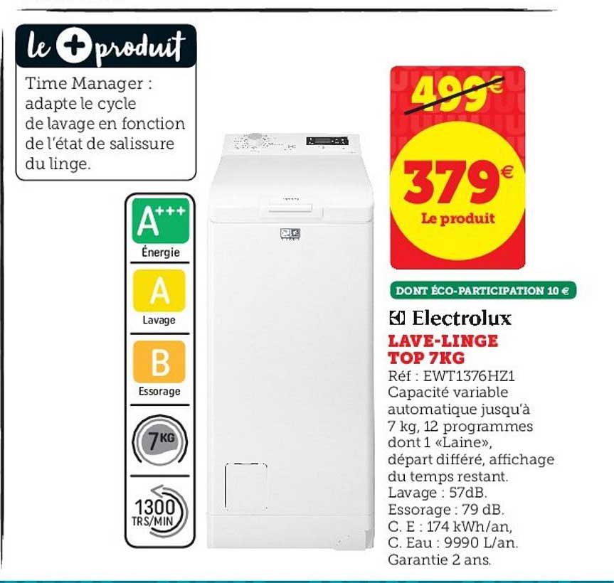 Lave Linge Top 7 Kg Electrolux