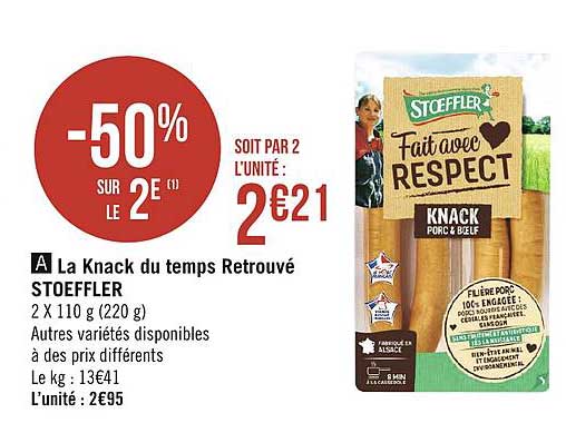 le knack du temps retrouvé stoeffler -50% sur le 2e