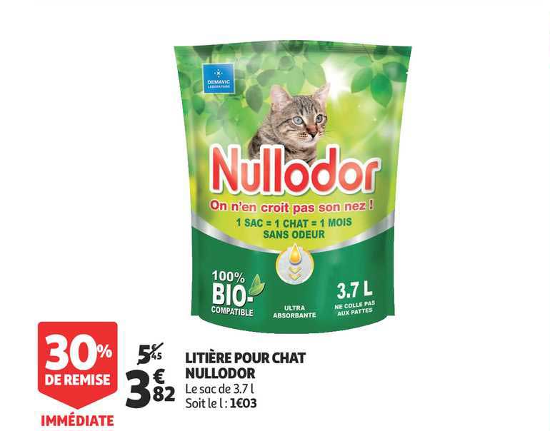 Litière Pour Chat Nullodor  30% De Remise Immédiate