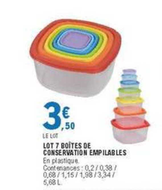 Lot 7 Boîtes De Conservation Empilables