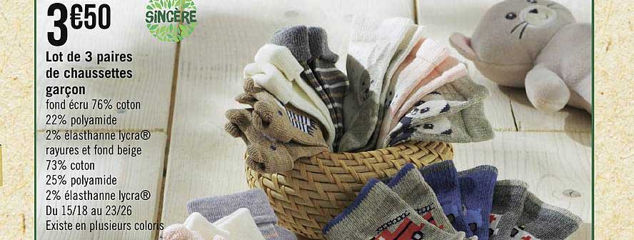 Lot De 3 Paires De Chaussettes Garçon Sincère