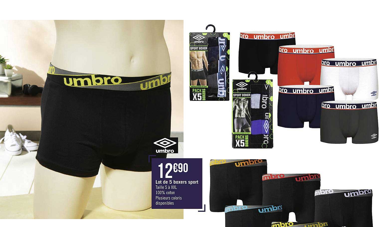 Lot De 5 Boxers Sport Umbro