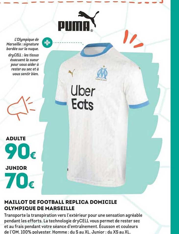 Maillot De Football Replica Domicile Olympique De Marseille