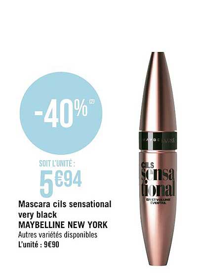 mascara cils sensational very black maybelline new york