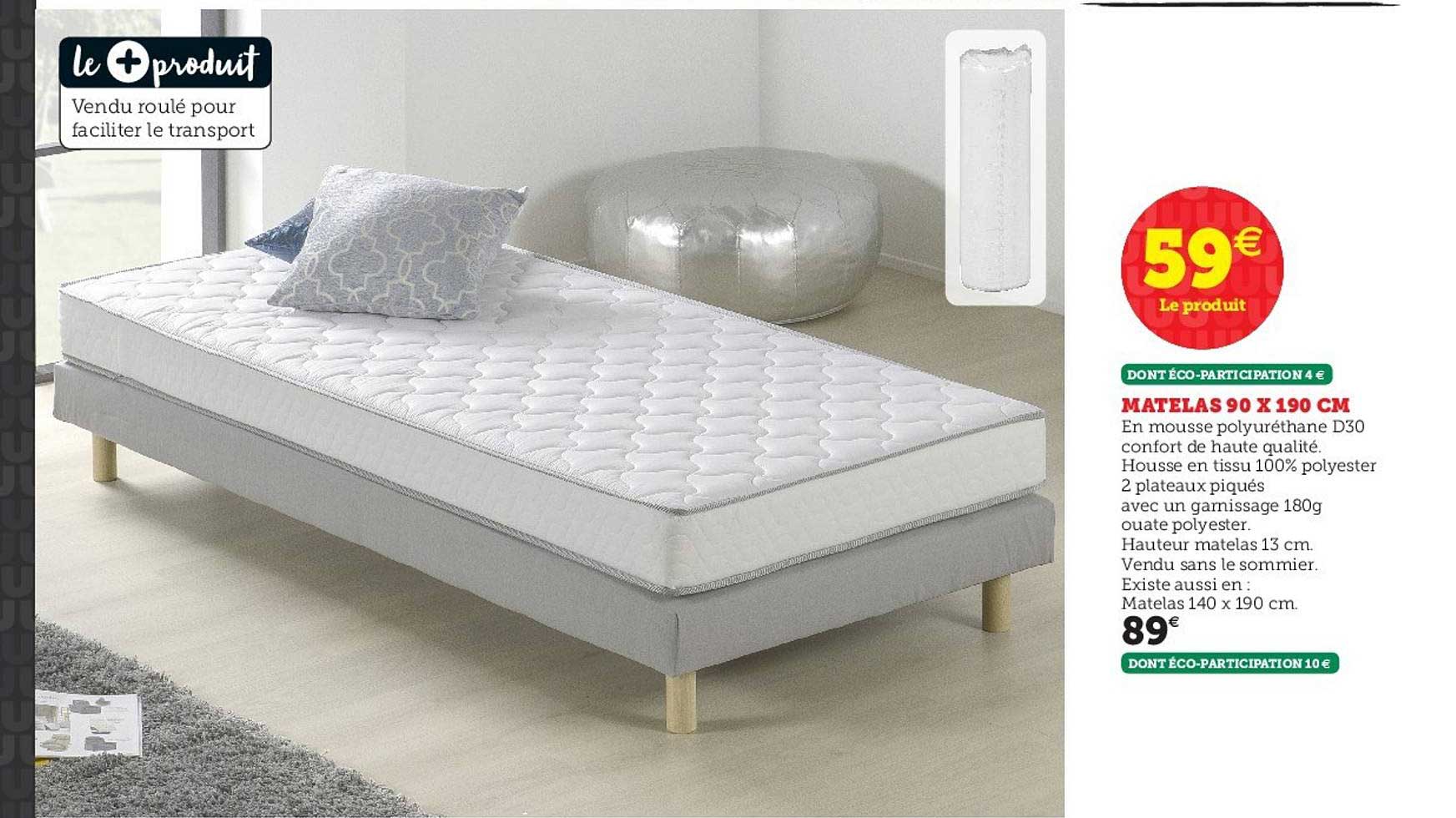 matelas 90x190 cm