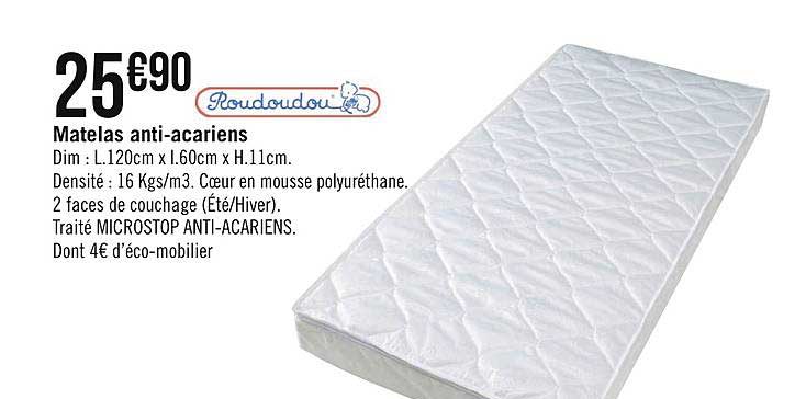 matelas anti acariens roudoudou
