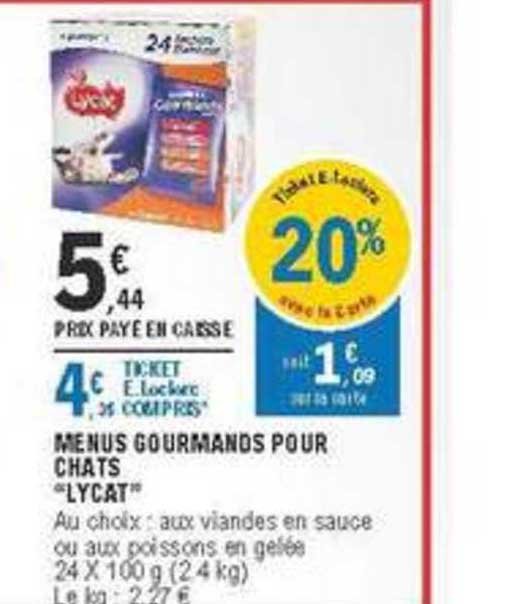 menus gourmands pour chats lycat