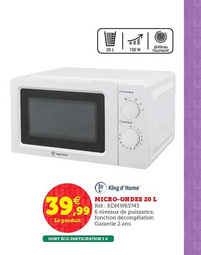 micro ondes 20 litres king d home