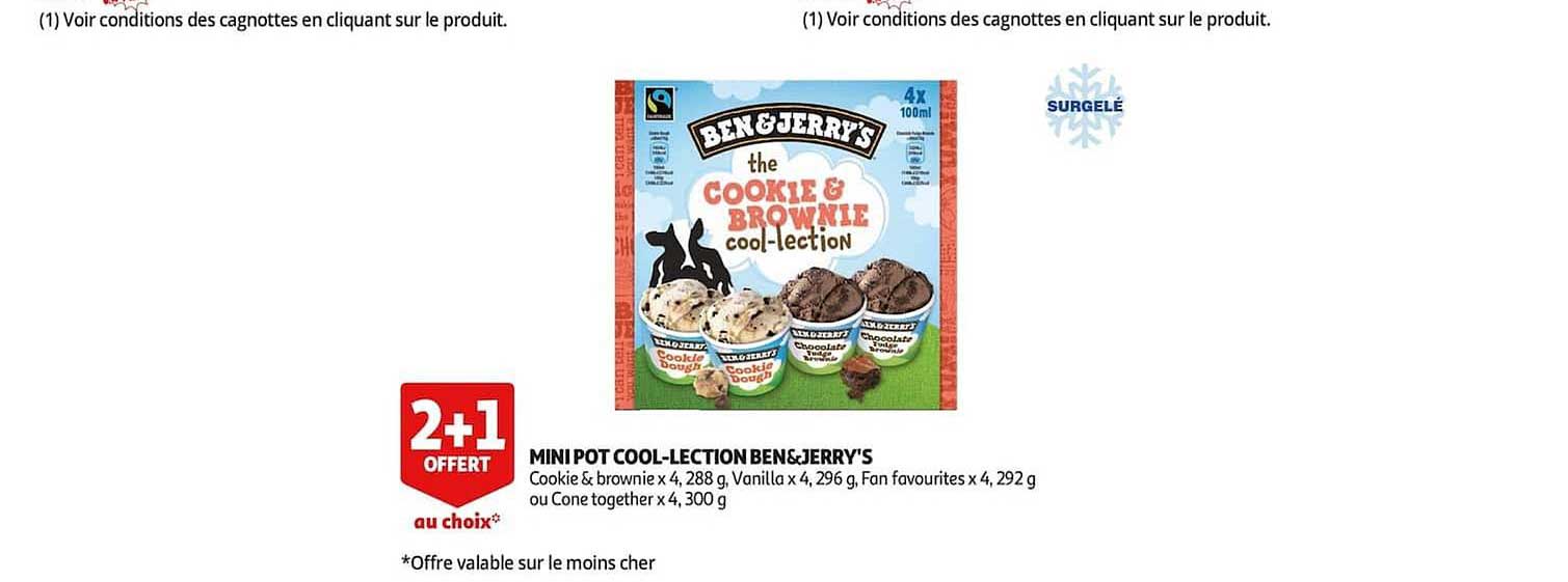 mini pot cool lection ben&jerry s  2+1 offert