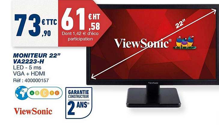 moniteur 22" va2223h viewsonic