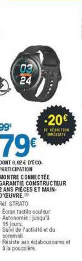 montre connectée garantie constructeur 2 ans pièces et main d'oeuvre