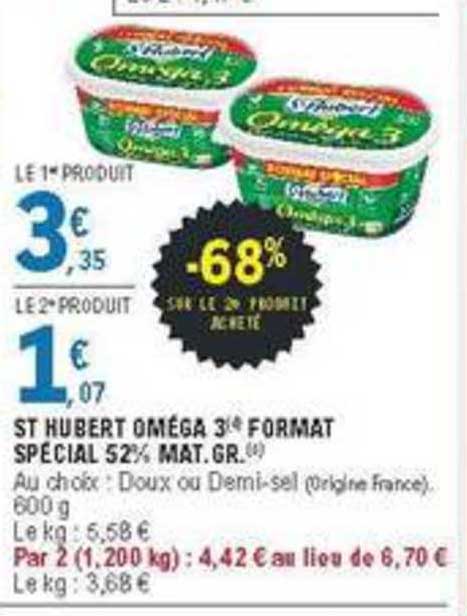 oméga 3 st hubert format spécial 52% m.g. -68% sur le 2e produit acheté
