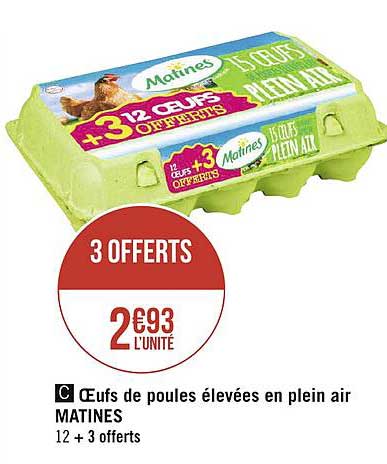 œufs de poules élevées en plein air matines