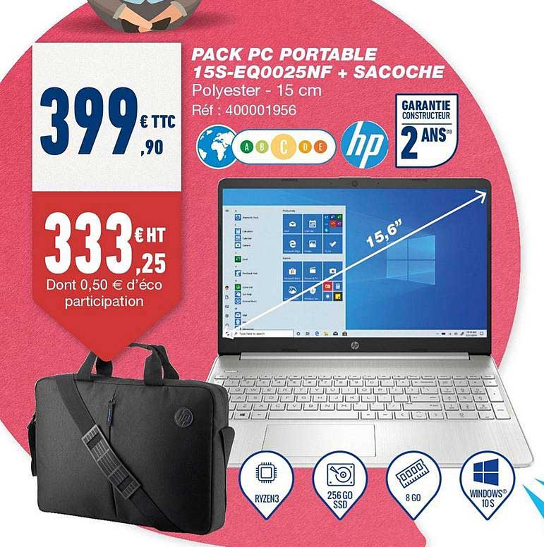 Pack Pc Portable 15s Eq0025nf + Sacoche Hp
