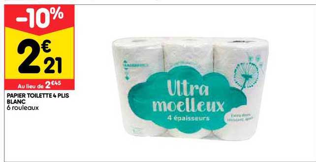 papier toilette 4 plis blanc