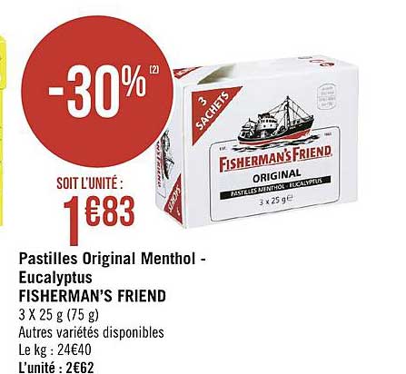 pastilles original menthol eucalyptus fisherman's friend