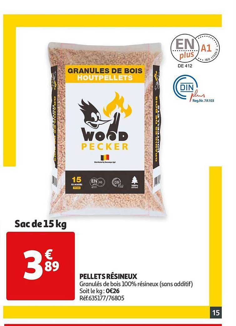 pellets résineux wood pecker