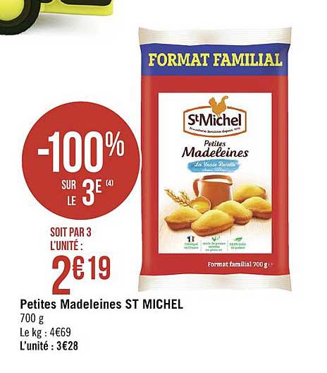 petites madeleines st michel -100% sur le 3e
