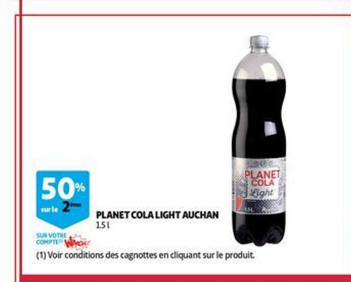 planet cola light auchan 50% sur le 2e