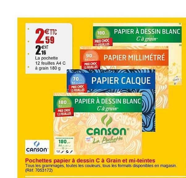 Pochettes Papier à Dessin C à Grain Et Mi Teintes Canson