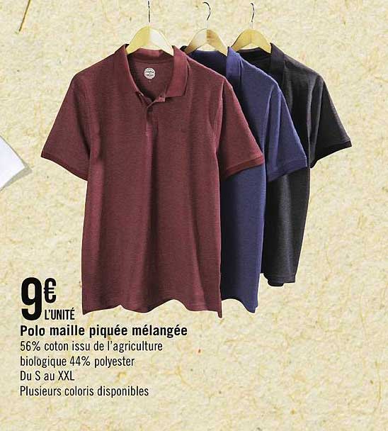 polo maille piquée mélangée
