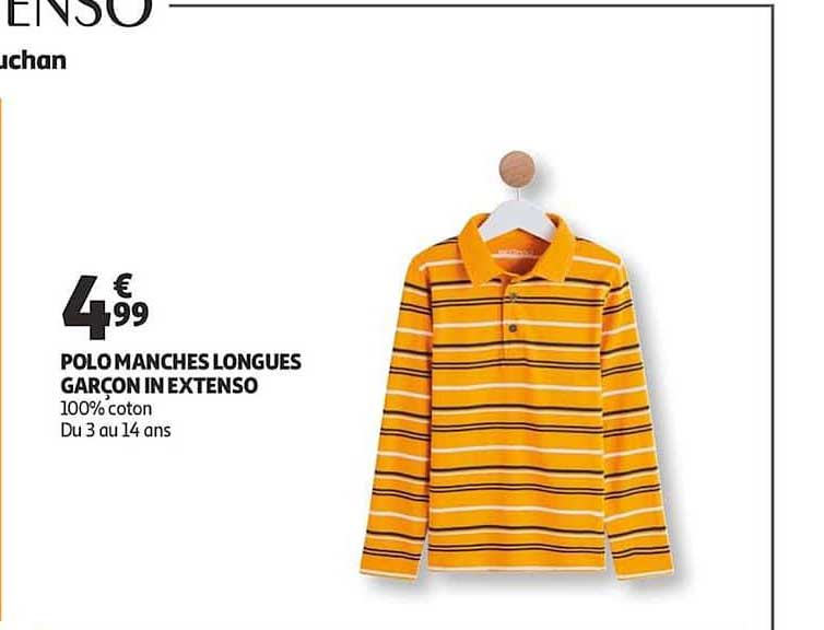 polo manches longues garçon in extenso