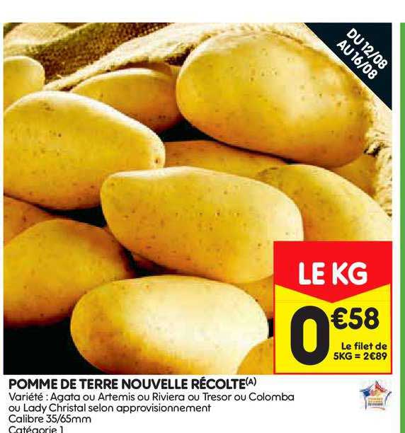pomme de terre nouvelle récolte
