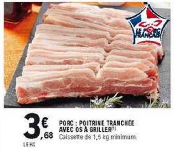 Porc Poitrine Tranchée Avec Os à Griller