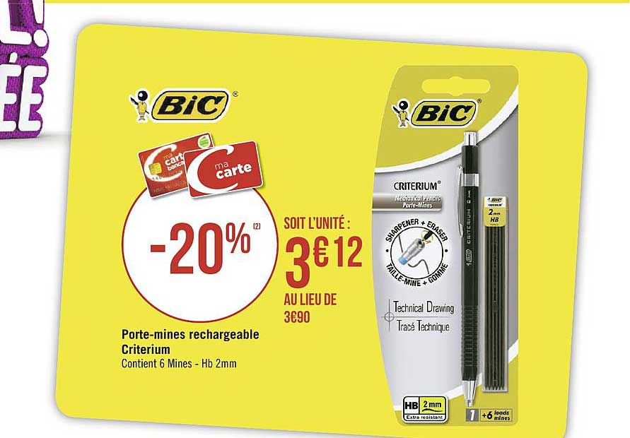 porte mines rechargeable criterium bic