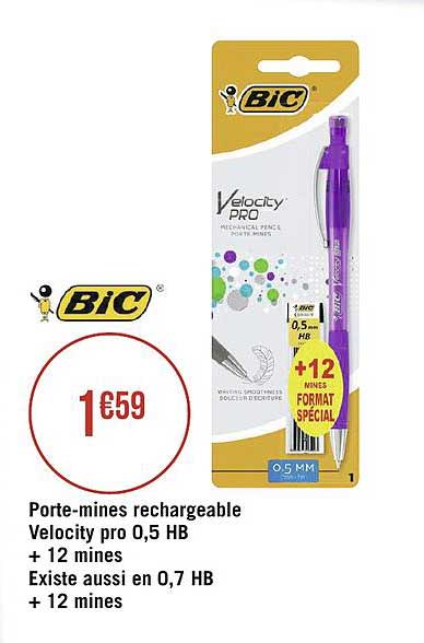 porte mines rechargeable velocity pro + 12 mines bic