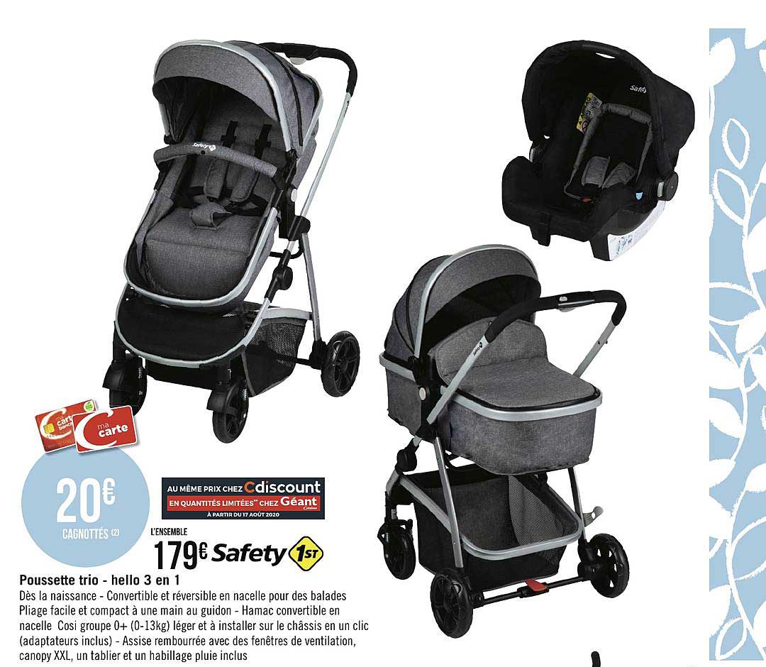 Poussette Trio Hello 3 En 1 Safety 1st