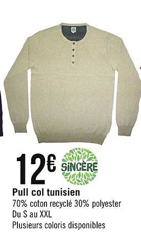 pull col tunisien sincère