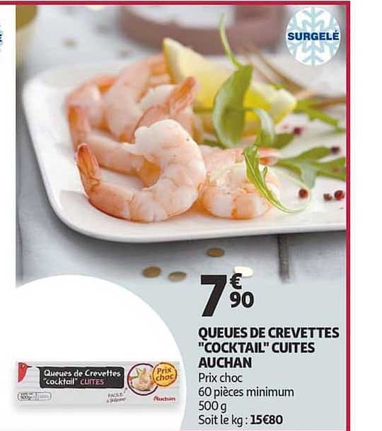 Queues De Crevettes Cocktail Cuites Auchan