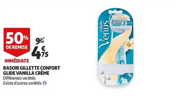 rasoir gillette confort glide vanilla crème