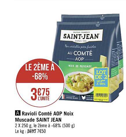 ravioli au compté aop noix de muscade saint jean