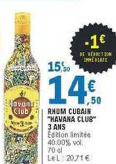 rhum cubain havana club 3 ans