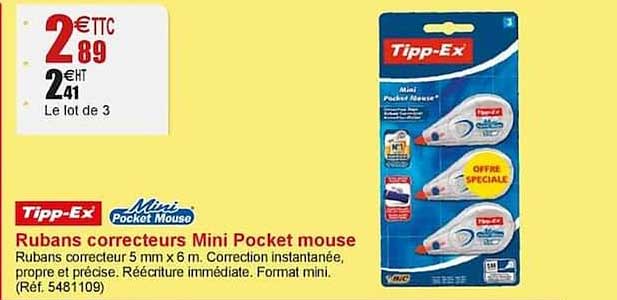 ruban correcteurs mini pocket mouse tipp ex