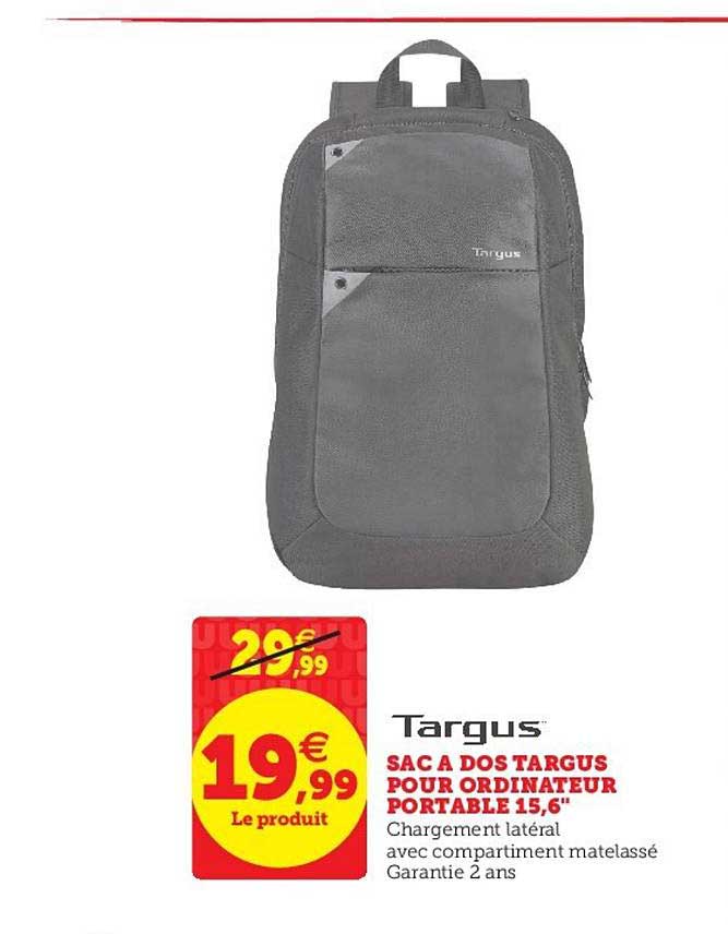 sac à dos targus pour ordinateur portable 15.6"