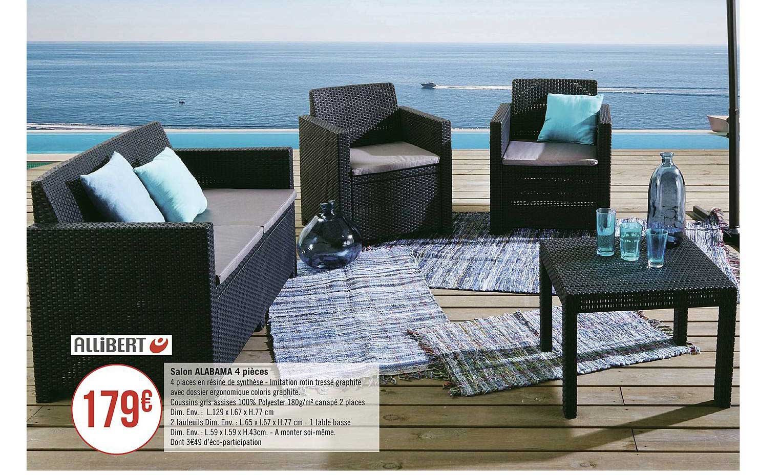 salon alabama 4 pièces allibert