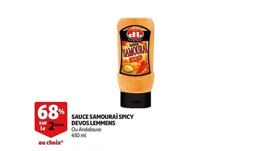 sauce samouraï spicy devos lemmens 68% sur le 2e
