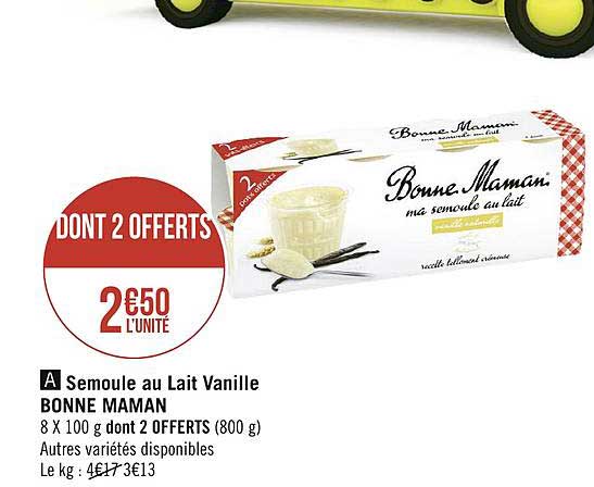 semoule au lait vanille bonne maman