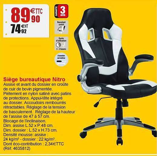 siège bureautique nitro