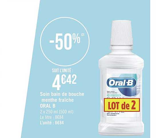 soin bain de bouche oral b menthe fraîche