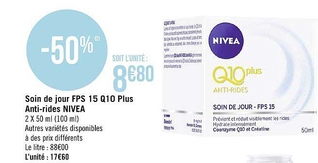 soin de jour fps 15 q10 plus anti rides nivea