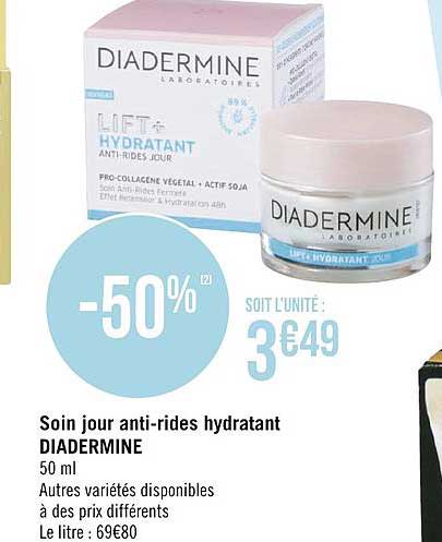 soin jour anti rides lift hydratant diadermine