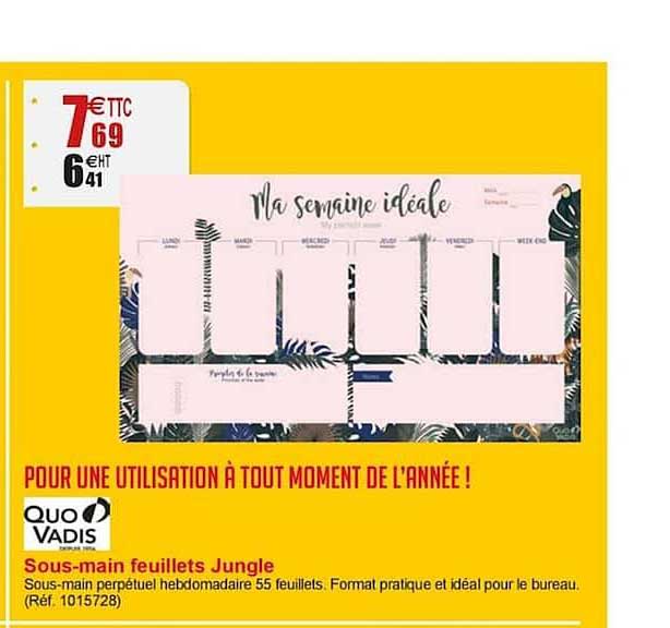 sous main feuillets jungle quo vadis